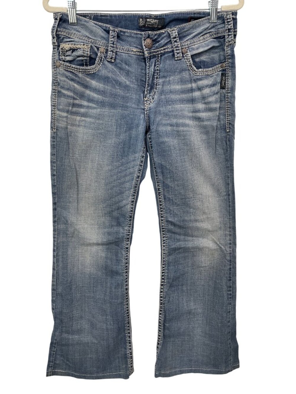 Silver Jeans Co. Suki Jeans Size 30 Mid Flare Bootcut Super Stretch Denim Blue